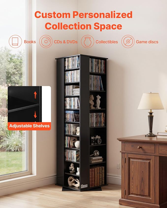 VEVOR Media Storage Cabinet, CD Rack Tower, 34 Compartments Rotating Media - Image 6