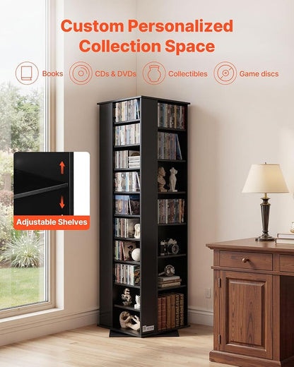VEVOR Media Storage Cabinet, CD Rack Tower, 34 Compartments Rotating Media - Image 6