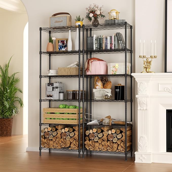 SINGAYE 6 Tier Adjustable Storage Shelf Wire Shelving Unit Metal Shelves - Image 2