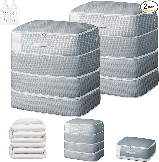 Comforter Storage Bag - 130L Large Capacity Blanket Storage Bags 4-Layer Ultra by EasortmPackingCubes