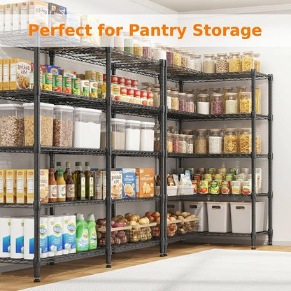 Homdox 5-Tier Adjustable Metal Storage Shelves, Space-Saving Corner Rack - Image 4
