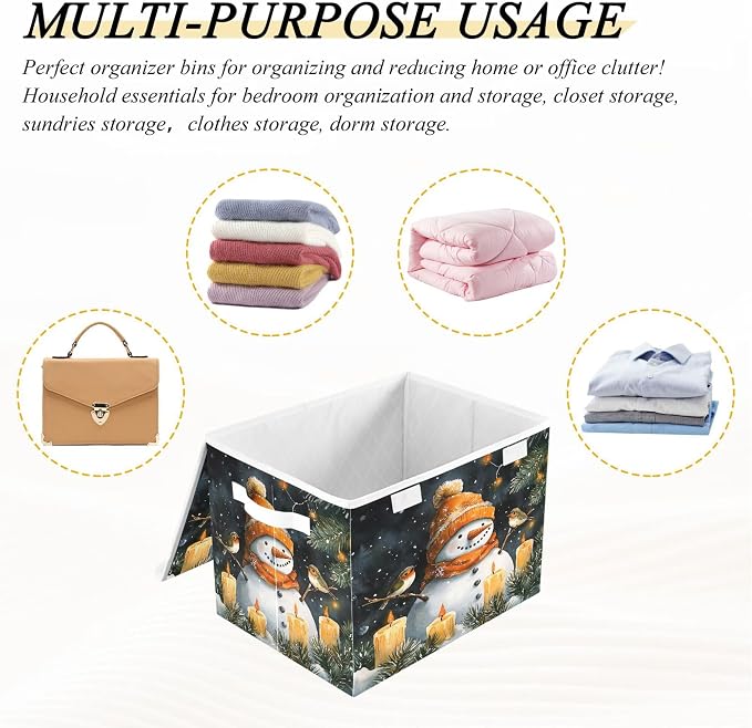 Watercolor Snowman Storage Bins - Image 7