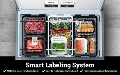 Deep Chest Freezer Organizer Bins – 4-Pack Stackable Chest Freezer Baskets - Image 7