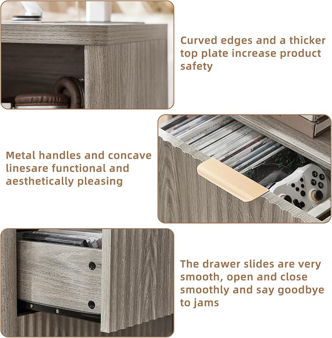 LEYAOYAO Fluted Nightstand - Image 5