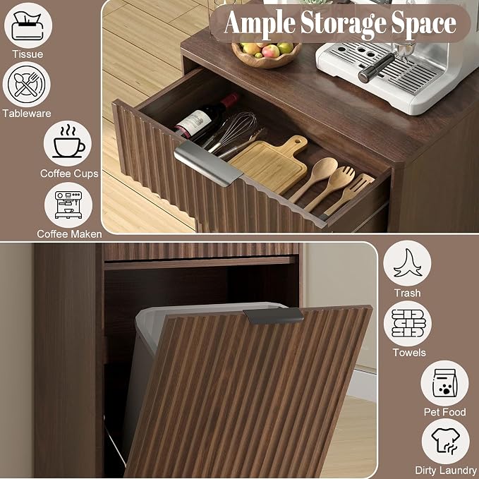 Tilt Out Trash Can Cabinet, Hidden Garbage Can Cabinet - Image 3