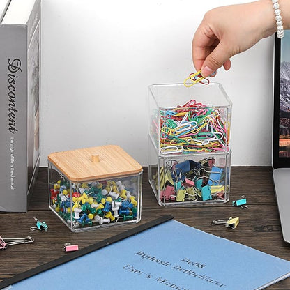 BTSKY Clear Stackable Paper Clip Holder - Image 2
