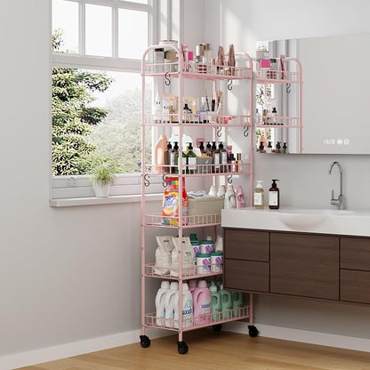 6 Tier Slim Rolling Storage Cart - Image 9