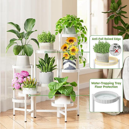 8 Tier Plant Stand Indoor Outdoor, Corner Tiered Fladable Plant Stands - Image 4