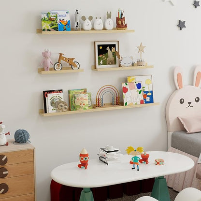 Fun Memories Picture Ledge Shelf, 48 Inch Long Floating Shelves Set of 6 - Image 6
