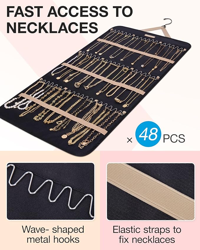 BAGSMART Hanging Jewelry Organizer Storage Roll - Image 2
