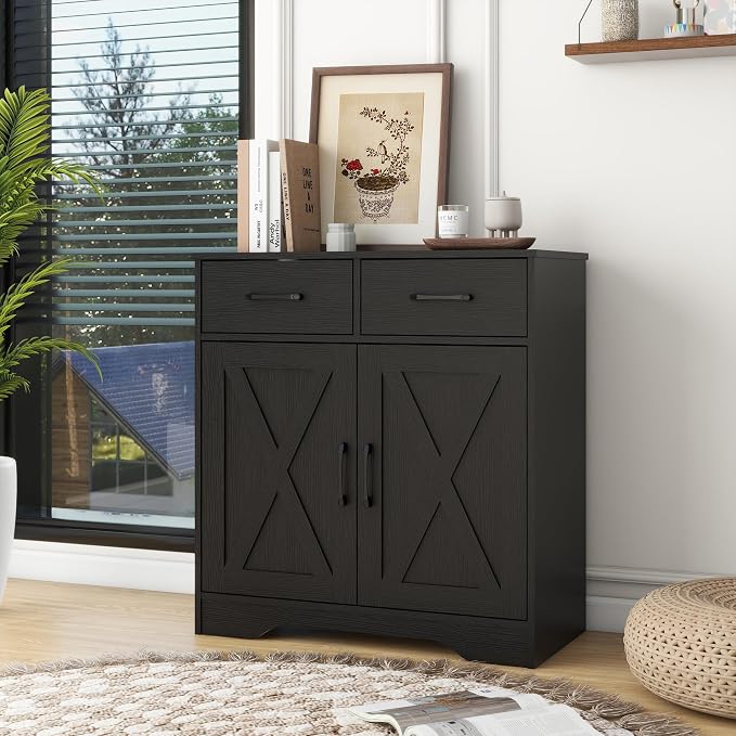 Panana Sideboard 2 Drawers 2 Doors Entryway Storage Cabinet Living Room - Image 9