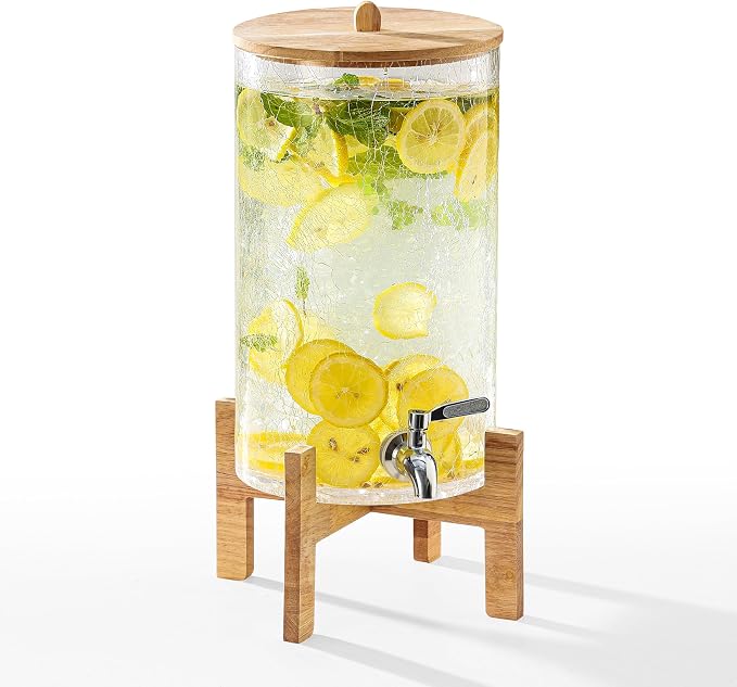 2 Gallon Glass Drink Dispenser by Cryyam
