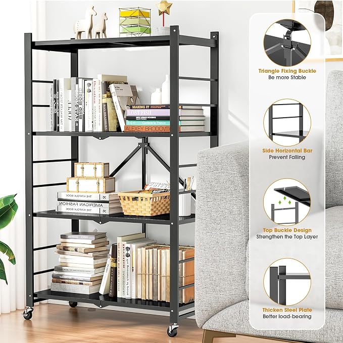 Fenbeli Foldable Shelves with Wheels - Image 6