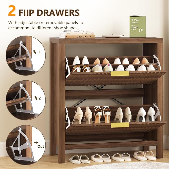 Fluted Shoe Cabinet Storage - Image 4