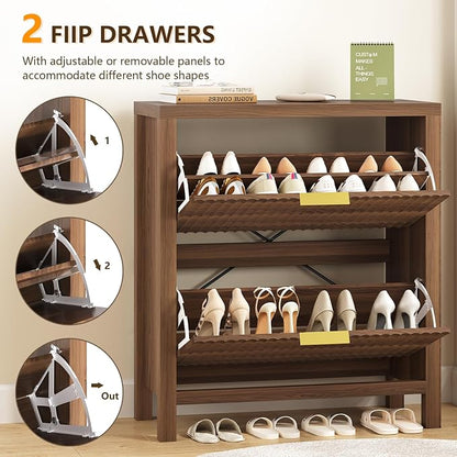 Fluted Shoe Cabinet Storage - Image 4