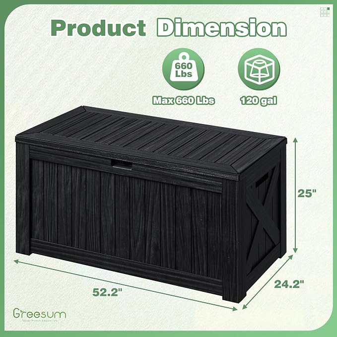 Greesum Outdoor Storage Box 120 Gallon Storage Bin - Image 4