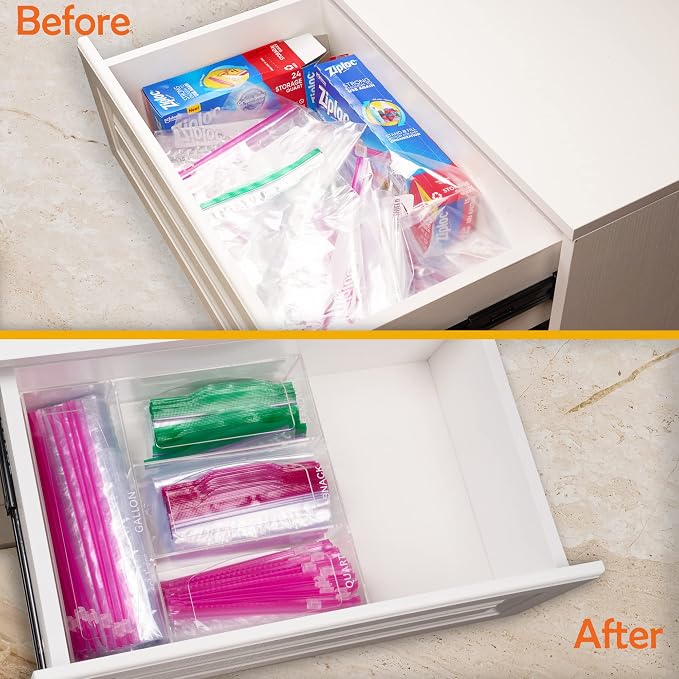 Acrylic Bag Storage Organizer for Kitchen Drawer, Food Storage Bag Organizer - Image 4