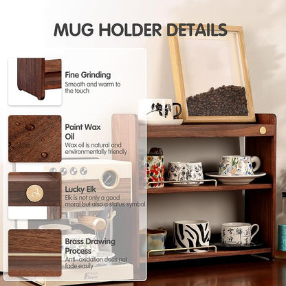 Coffee Mug Holder Wooden Cup Rack Mug Display Shelf Coffee Cup Holder - Image 4