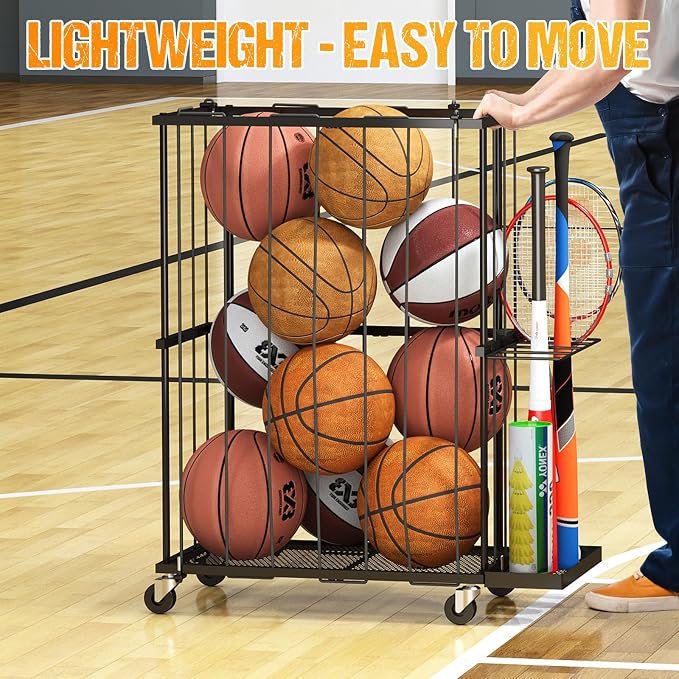 Garage Ball Storage With Baseball & Badminton Holder: Floor Sports Equipment - Image 7
