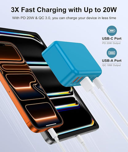 Fast Charger Block, GaN 6 Port USB C Charging Station Hub Cube, 100W Multiport - Image 3