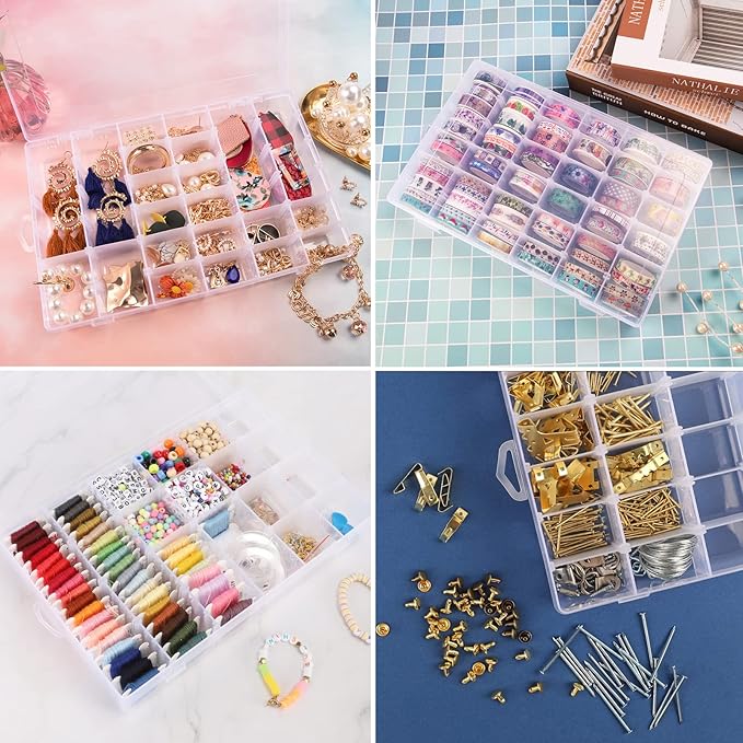 OUTUXED 36 Grids Clear Plastic Organizer Box - Image 6