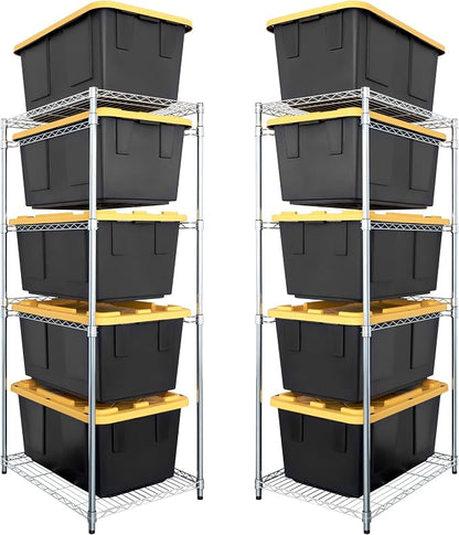 SafeRacks 2 Pack 5-Tier Steel Tote Rack by SafeRacks