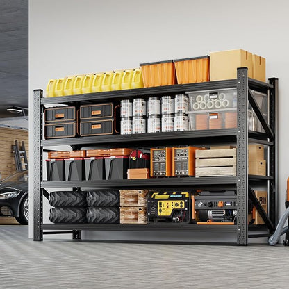 Yizosh 71" W Metal Garage Storage Shelves, 5000LBS Heavy Duty 4-Shelf - Image 6