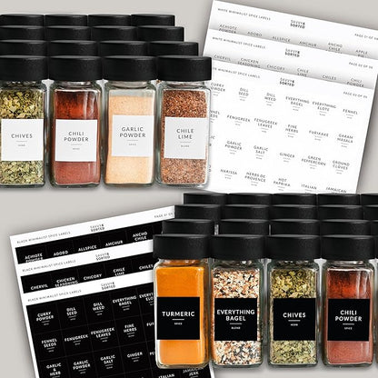 SAVVY & SORTED Glass Spice Jars - 4 Oz Spice Containers with 374 Minimalist - Image 4
