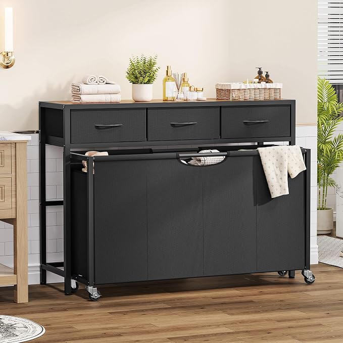 Laundry Sorter, Rolling Laundry Hamper - Image 9