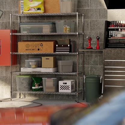21" Deep x 60" Wide x 74" Height Wire Shelving Kit | 5-Tier | NSF Commercial - Image 2
