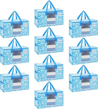 VENO 10 Pack Pack Heavy Duty Moving Bags, Clothes and Comforter Storage Bags by Veno