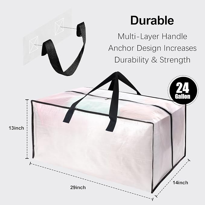 12 Pack Heavy Duty Large Moving Bags W/Backpack Straps - Image 2