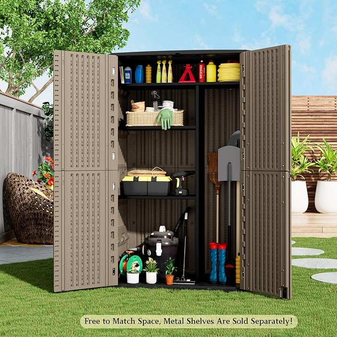 ZZM Large 67 Cu.ft Waterproof Storage Shed, Outdoor Storage Cabinet，Durable - Image 2