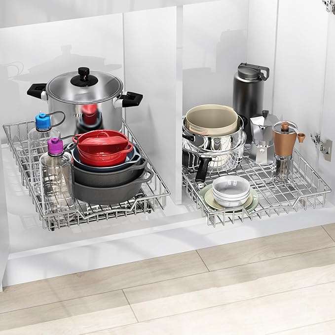 Simple Houseware Under Cabinet Pull Out Sliding Shelf Drawer, 21Dx14W | - Image 4