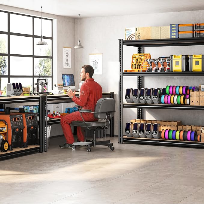 ROOMFAVE 2800LBS Garage Shelving 60" W Metal Shelving Storage Shelves Heavy - Image 8