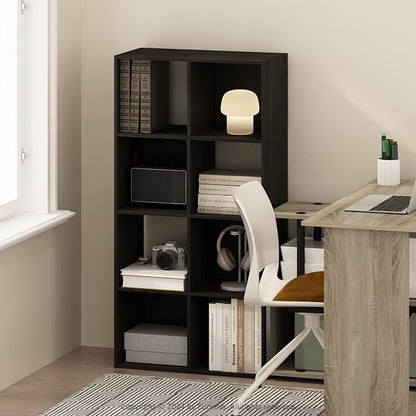 Furinno PELLI Book Shelf, 8-Cube Bookshelf, Horizontal Cube Storage Organizer - Image 2