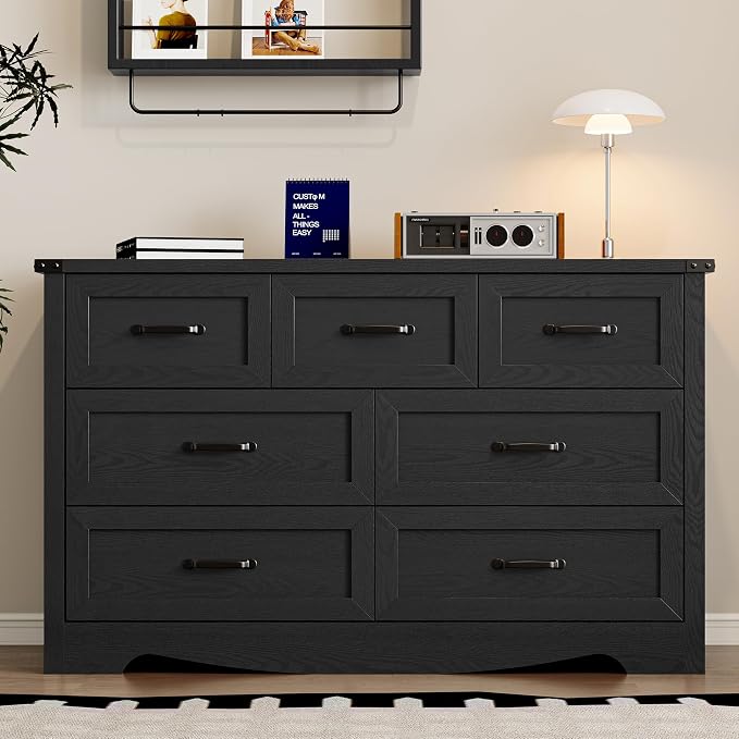 7-Drawer Dresser for Bedroom, Modern Wooden Chest of Drawers - Image 3