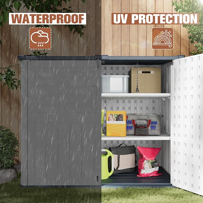 TUOZE 34 Cu Ft Resin Storage Shed - Image 5