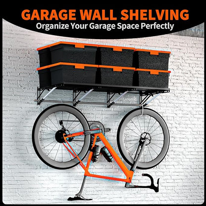Heavy Duty Foldable Garage Storage Shelves Wall Mounted Metal Rack Unit - Image 7