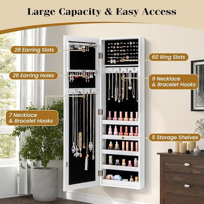 Giantex Wall or Door Mounted Jewelry Cabinet - Image 4