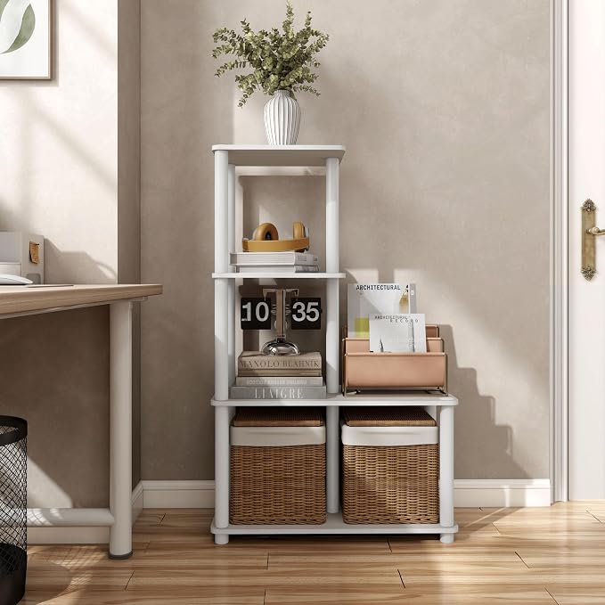 Homes: Inside + Out Apexa Modern 4-Cube Ladder Shelving Units, Collectibles - Image 2