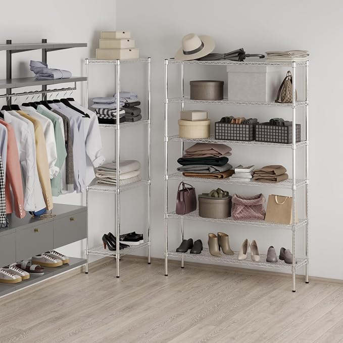 14" Deep x 48" Wide x 74" Height Wire Shelving Kit | 6-Tier | NSF Commercial - Image 7