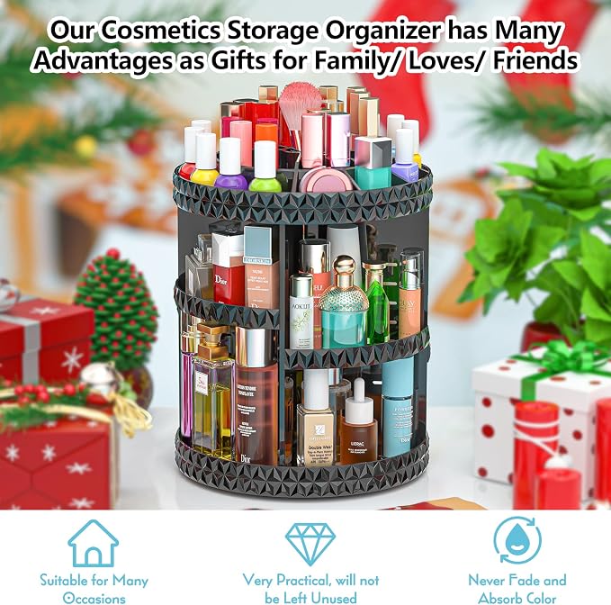 360 Rotating Makeup Organizer, DIY Adjustable Cosmetics Organizer, Professional - Image 6