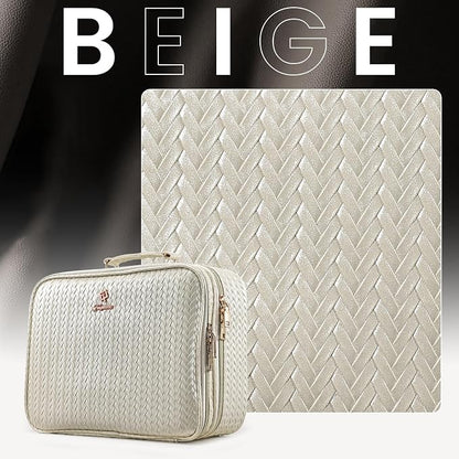 Makeup Bag with LED Lighted Mirror 12.2 IN Travel Double Layer Makeup Case - Image 9