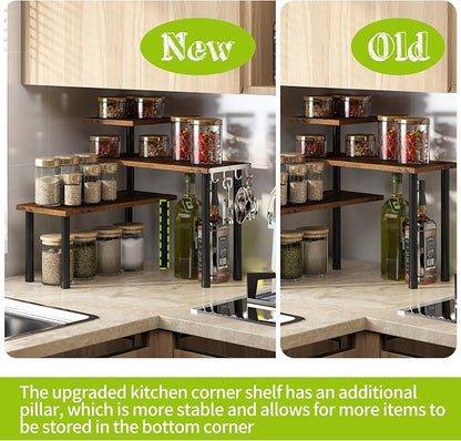 BMOSU Kitchen Corner Shelf Countertop Organizer - Image 4