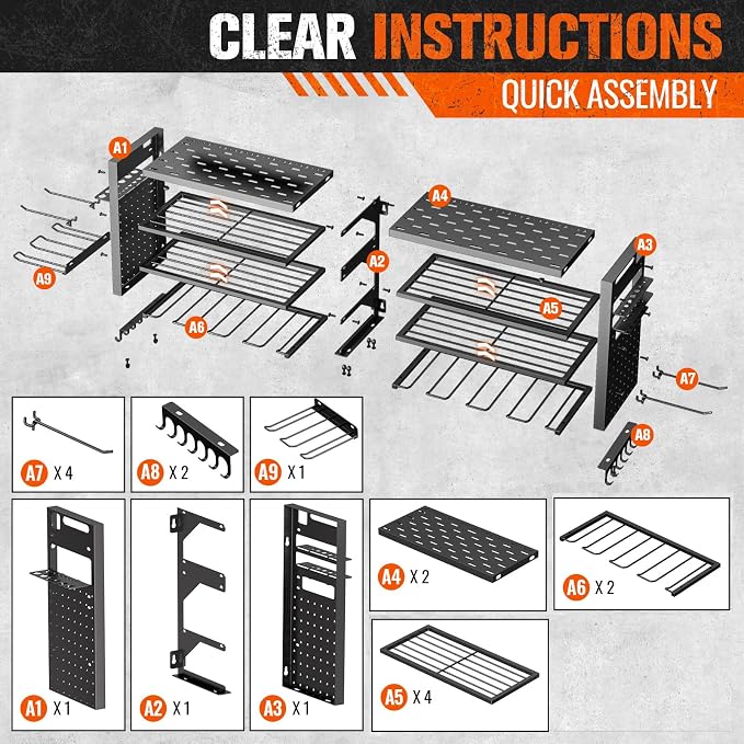 Large Power Tool Organizer Wall Mount, Heavy Duty Tool Organizer - Image 6