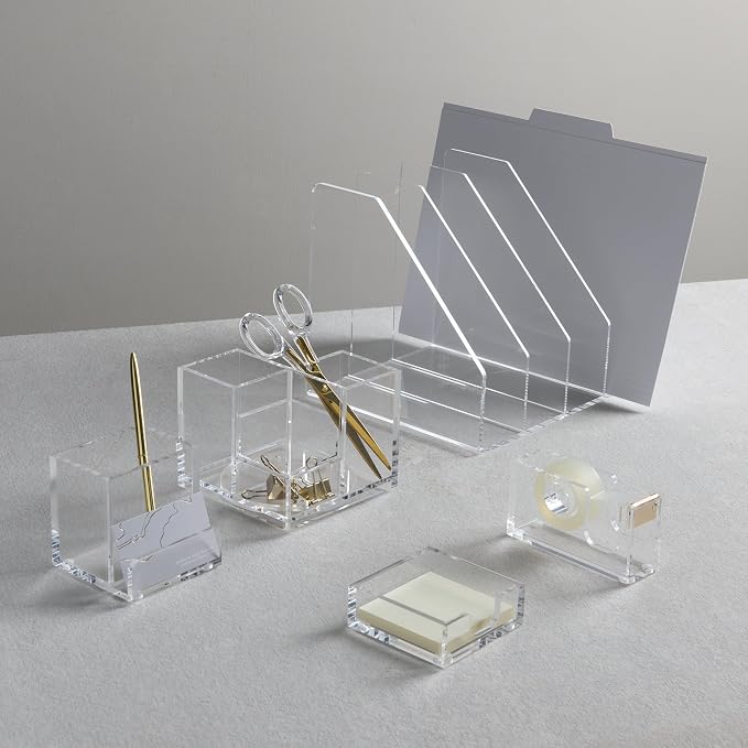 Gartner Studios 360 Degree Rotating Acrylic Carousel Pen Holder, 5” x 5” - Image 5