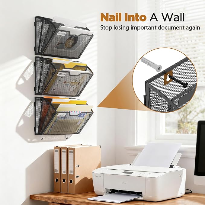 Docnest 3 Pack 3 Tier Mesh Wall File Holders - Image 4