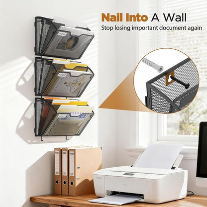 Docnest 3 Pack 3 Tier Mesh Wall File Holders - Image 4
