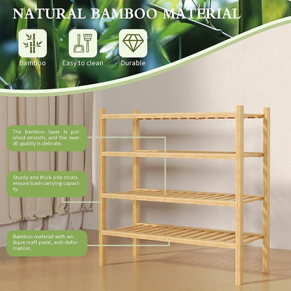 ROMGUAR CRAFT 4 Tier Bamboo Shoe Rack - Image 5
